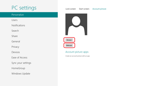 Windows 8 Account Picture Setup